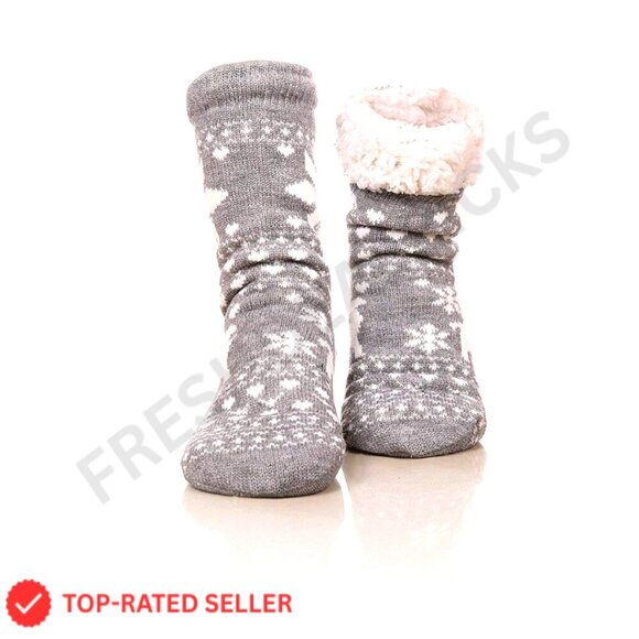 Other - Fuzzy Warm Slipper Socks Super Soft Fleece Lined Non-Slip Grippers Cozy Sleeping